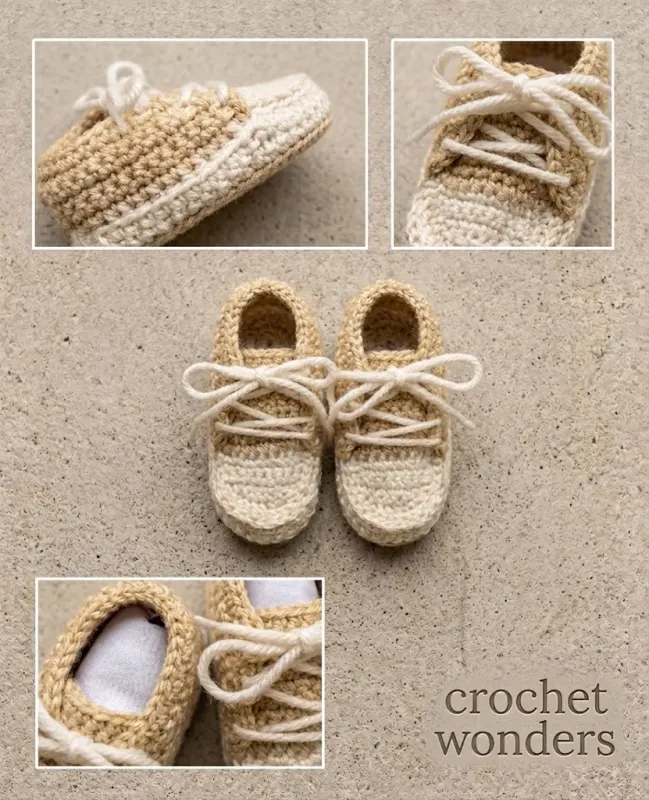 Beige Lace-Up Booties