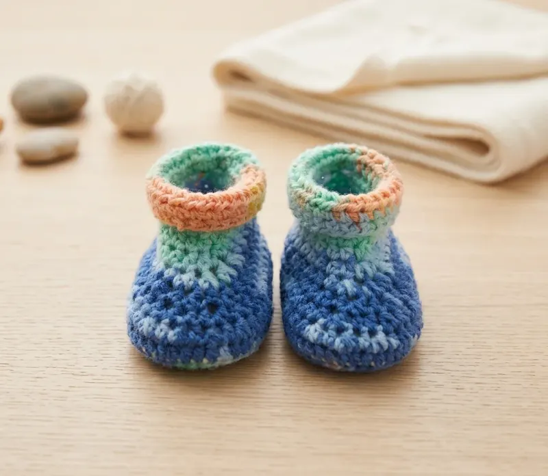 Blue Cuff Booties
