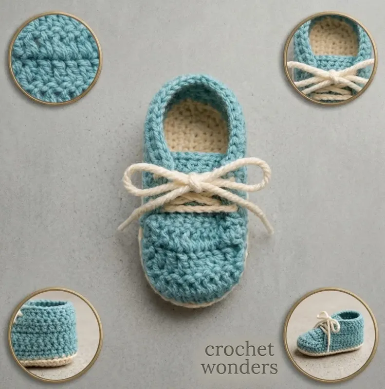 Blue Lace-Up Booties