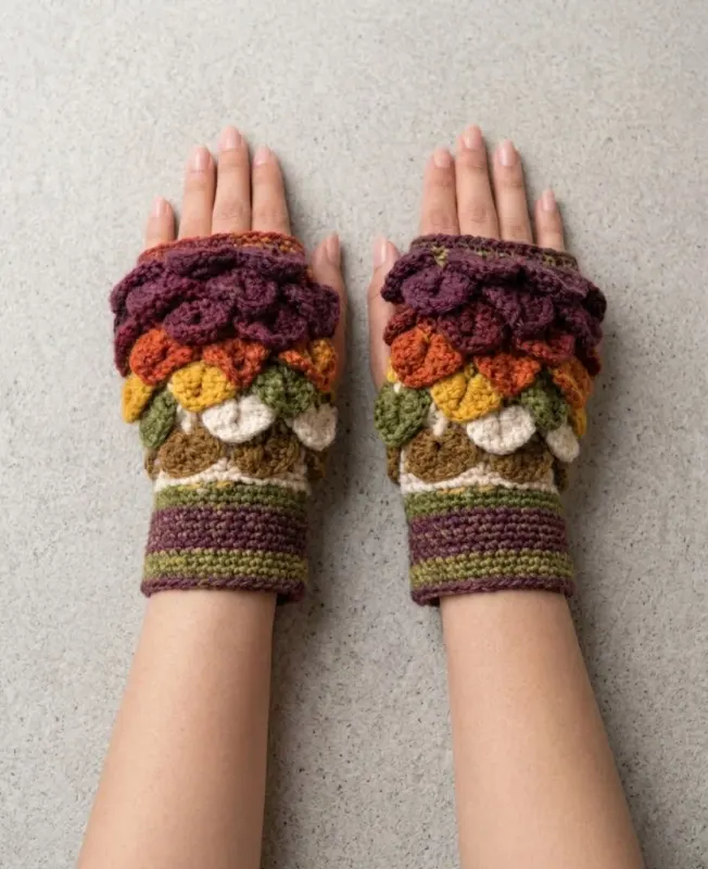 Crocodile Stitch Gloves