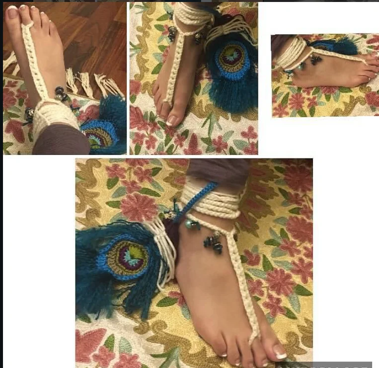 Peacock Barefoot Sandals 2