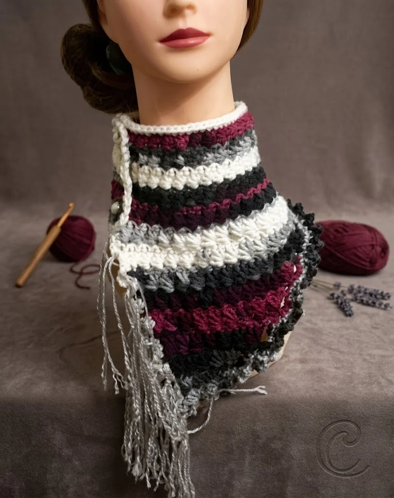 Pearl Button Neck Scarf