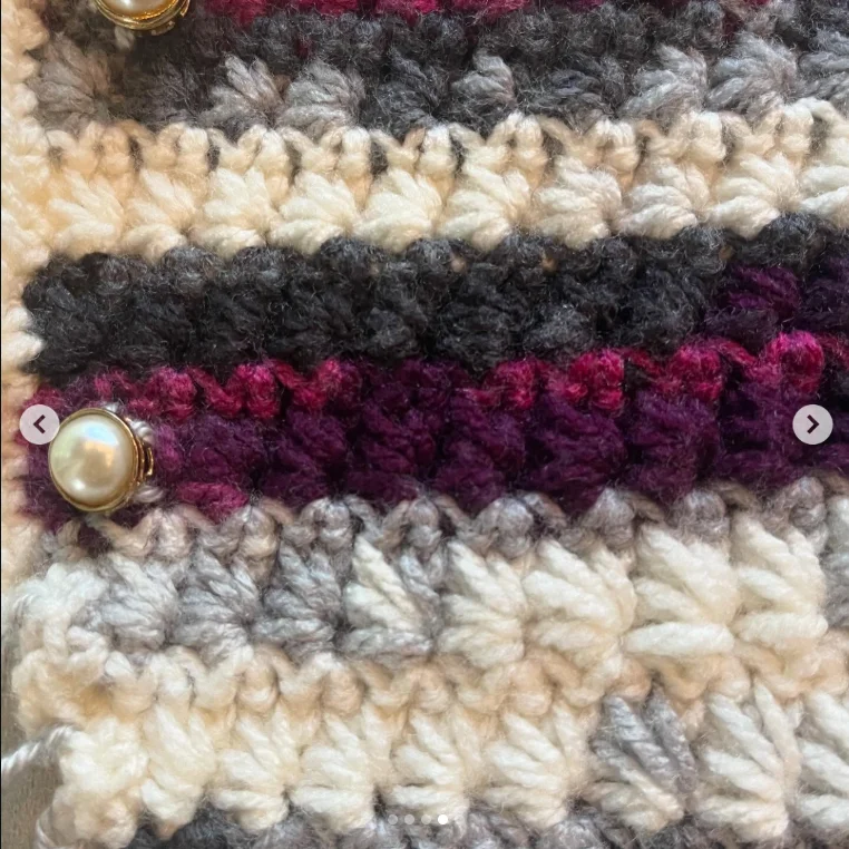 Pearl Button Neck Scarf 4