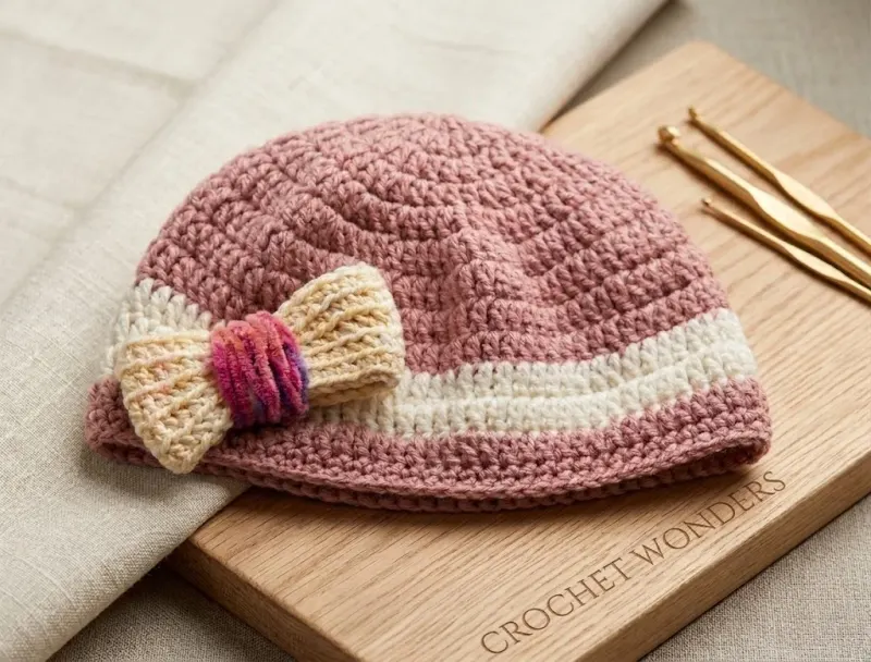 Pink Bow Beanie