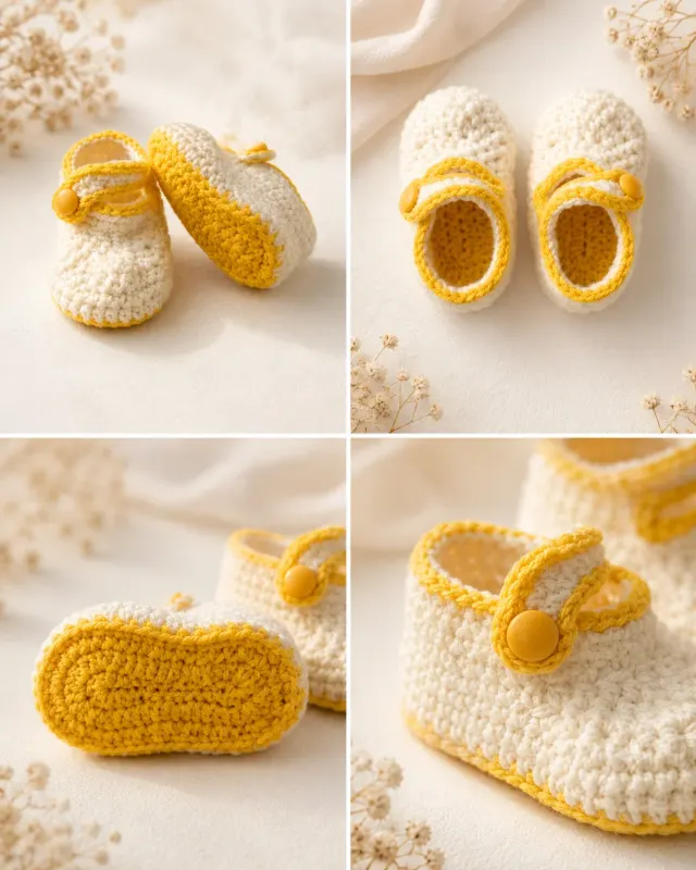 Yellow Strap Booties